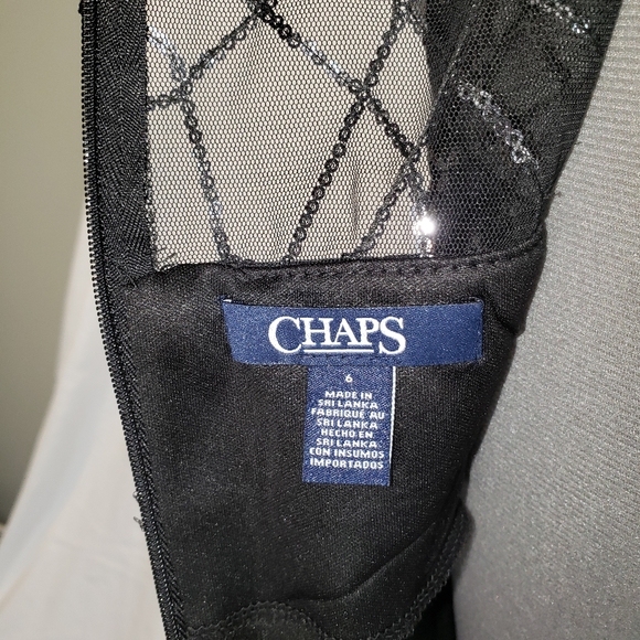 NWOT Chaps size 6 Black and silver cocktail dress - Picture 9 of 12